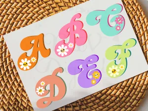 Set of 36 Groovy Letters and Numbers Png