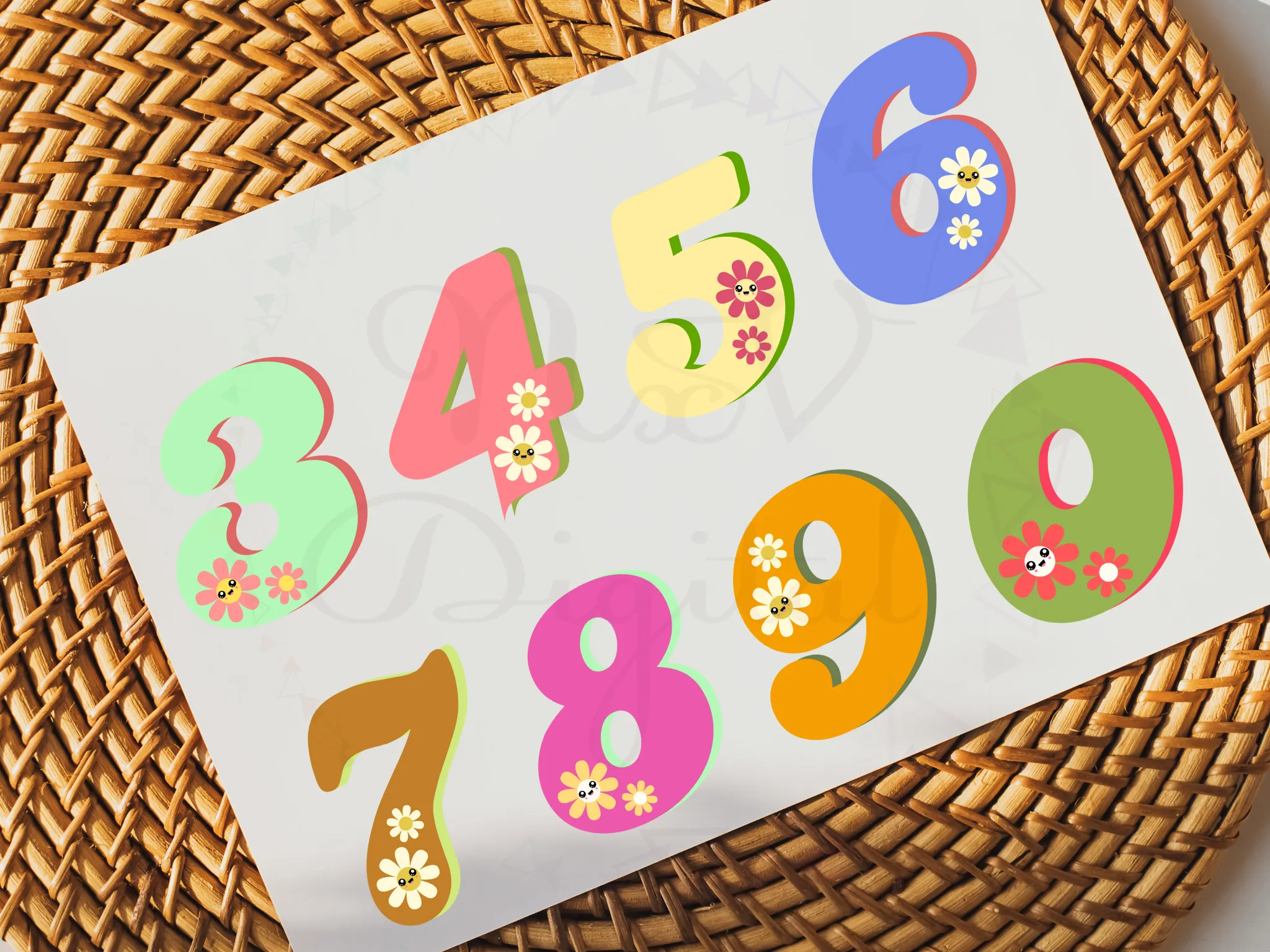 Set of 36 Groovy Letters and Numbers Png