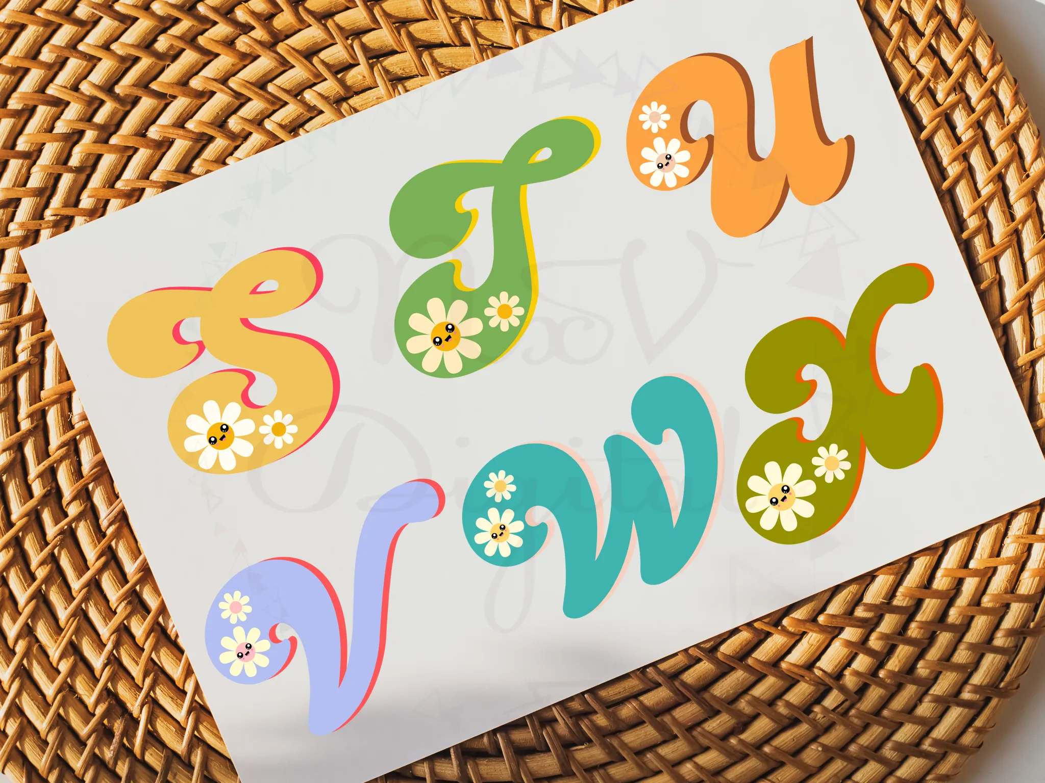 Set of 36 Groovy Letters and Numbers Png