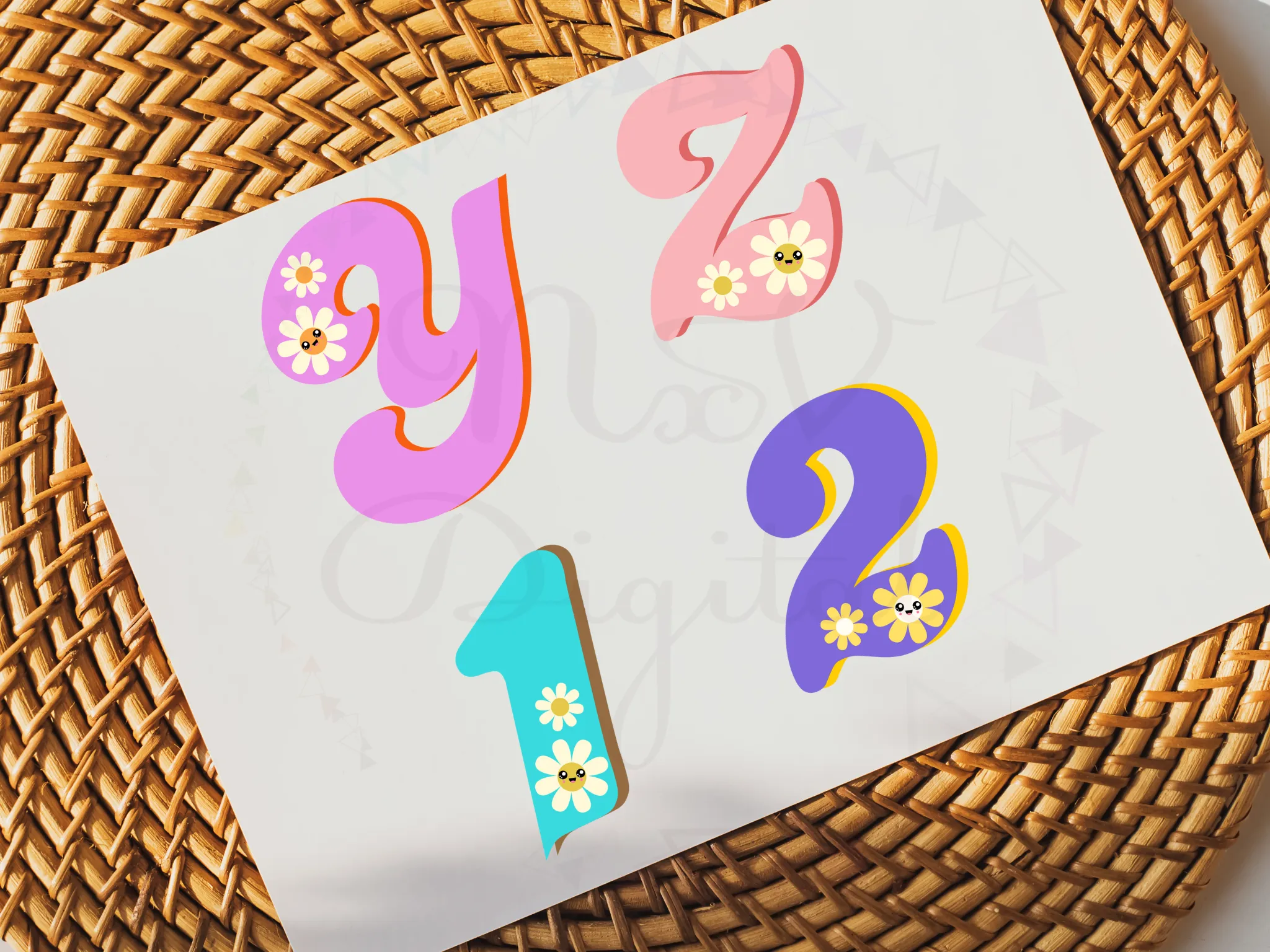 Set of 36 Groovy Letters and Numbers Png