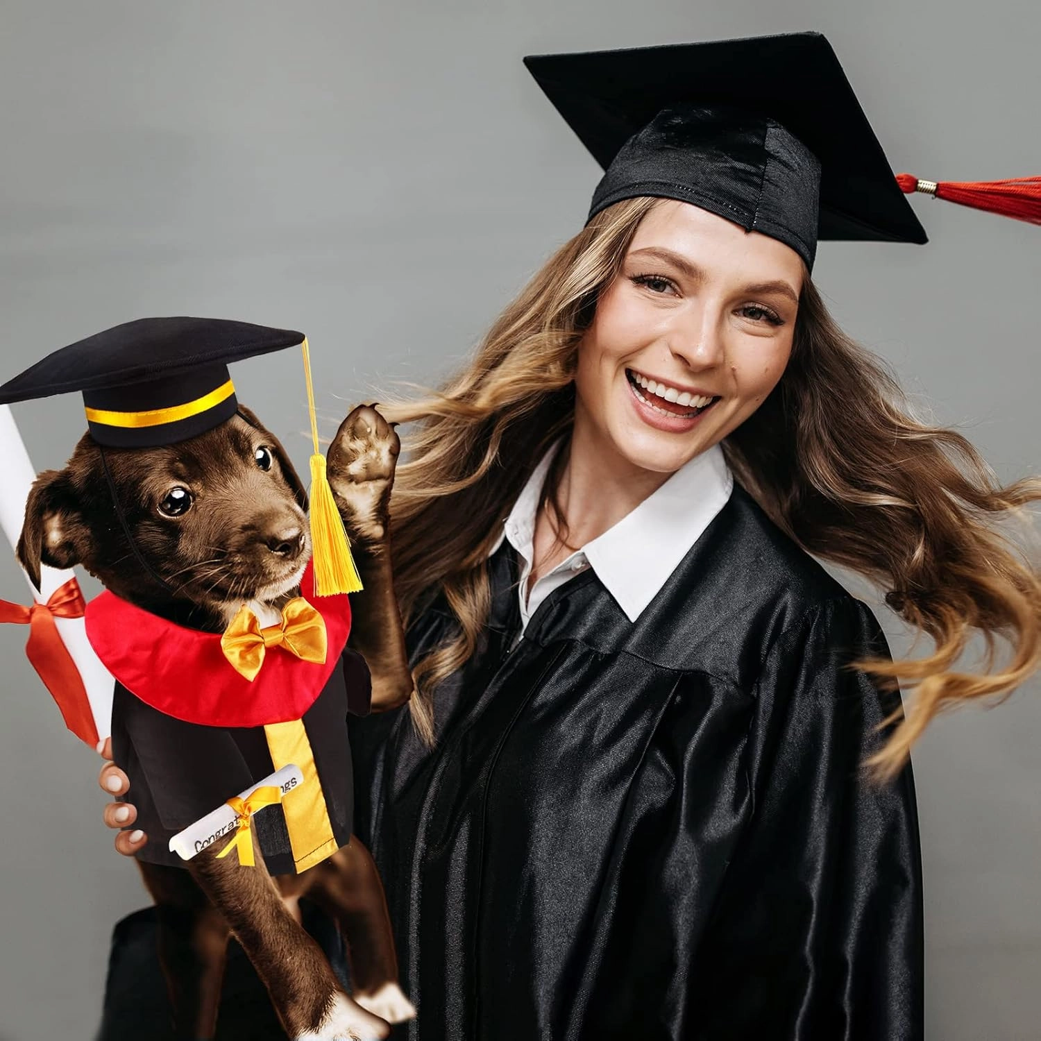 Set of 1 Graduation Teddy Bear Clothes Cap & Gow Outfit Fits Make Your Own Most 8" - 13" Bear Plush Stuffed Animal Outfit Pet Dog Doll Cap and Gown Build a Bear Clothes(Graduation A, Fit 8"-13")