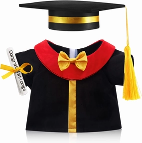 Set of 1 Graduation Teddy Bear Clothes Cap & Gow Outfit Fits Make Your Own Most 8" - 13" Bear Plush Stuffed Animal Outfit Pet Dog Doll Cap and Gown Build a Bear Clothes(Graduation A, Fit 8"-13")