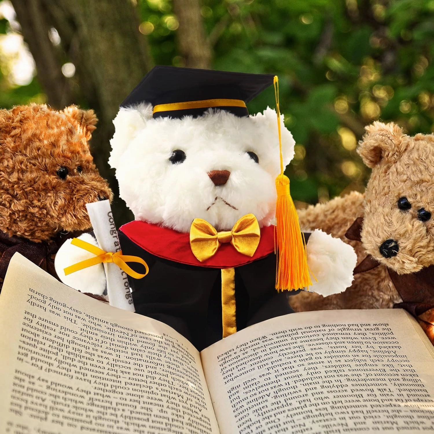 Set of 1 Graduation Teddy Bear Clothes Cap & Gow Outfit Fits Make Your Own Most 8" - 13" Bear Plush Stuffed Animal Outfit Pet Dog Doll Cap and Gown Build a Bear Clothes(Graduation A, Fit 8"-13")