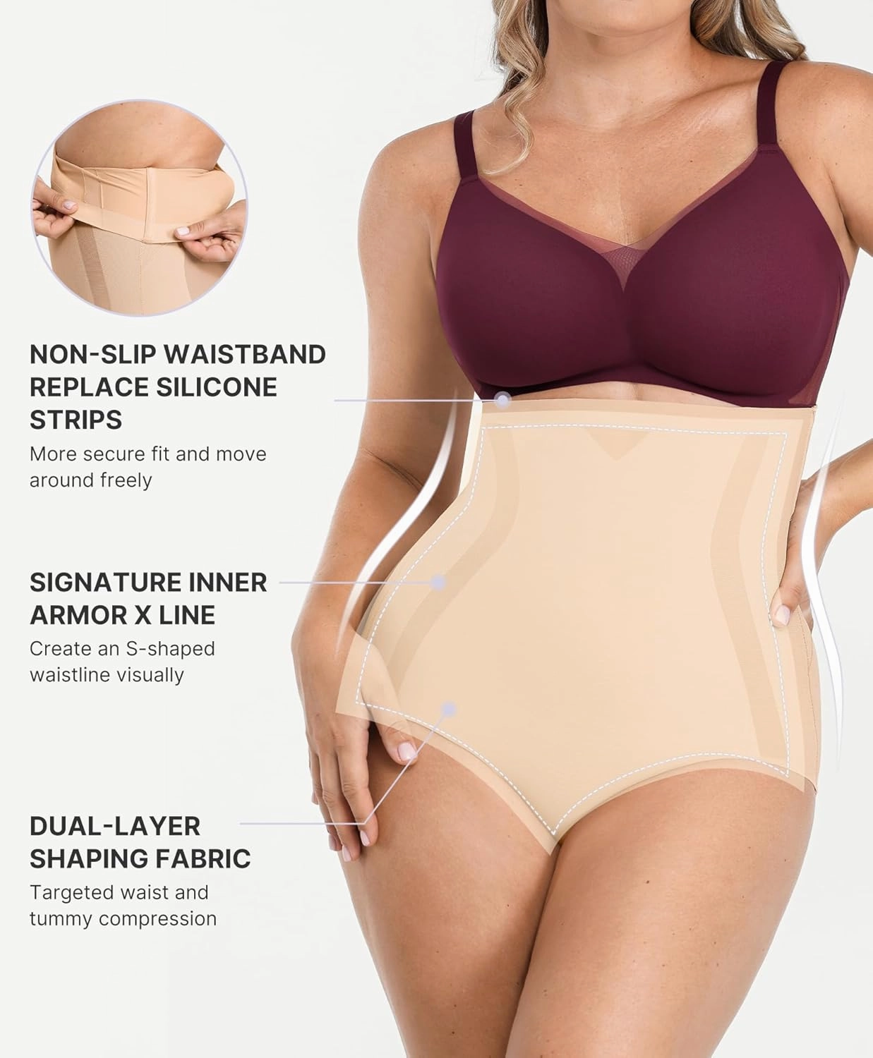 SHAPELLX Shapewear Tummy Control Body Shaper for Women High Waisted Shapewear Underwear Panty Waist Slimming Briefs