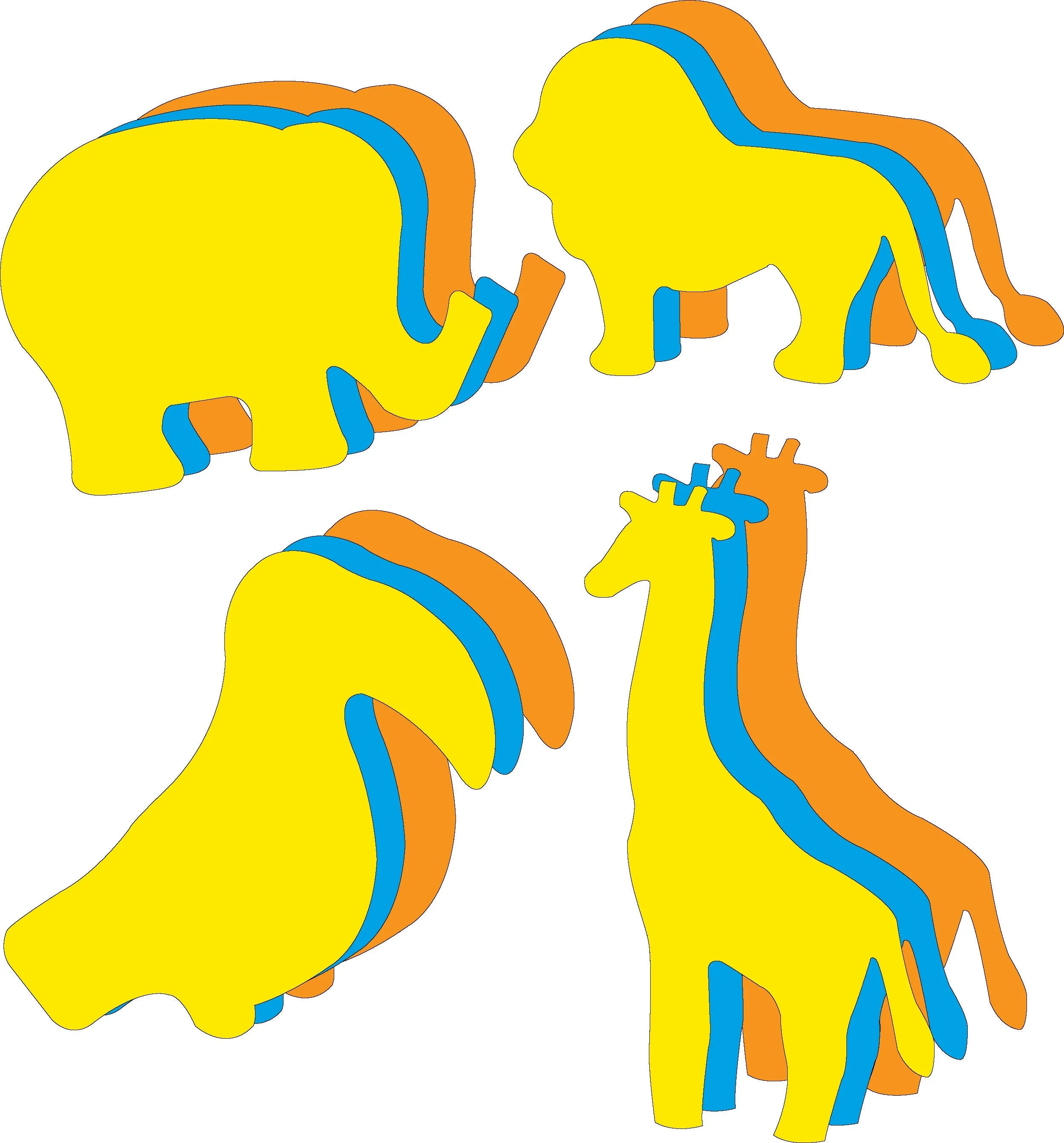 SHAPES ETC. Large Cut-Out Set - Zoo