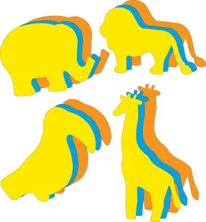 SHAPES ETC. Large Cut-Out Set - Zoo