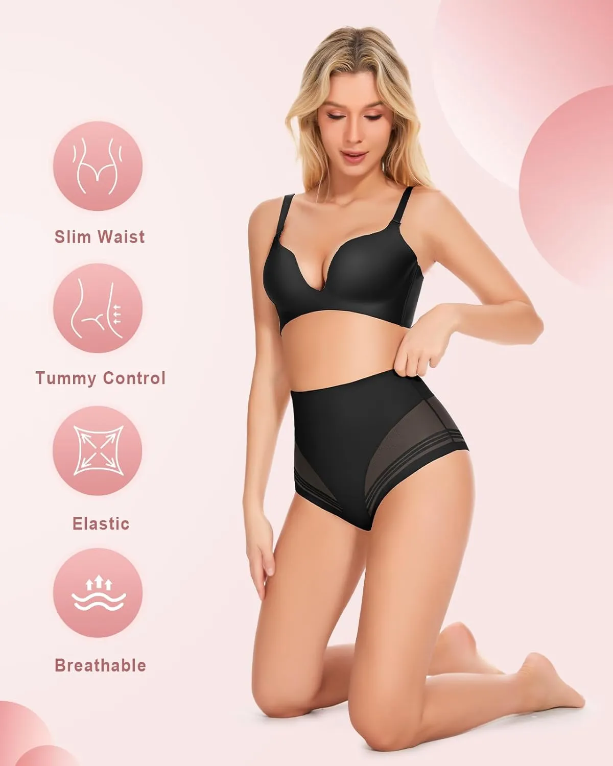 Shapewear Tummy Control Panties - Womens Shaping Underwear Compression Briefs Low Rise Cincher Bodyshaper Girdle Panty