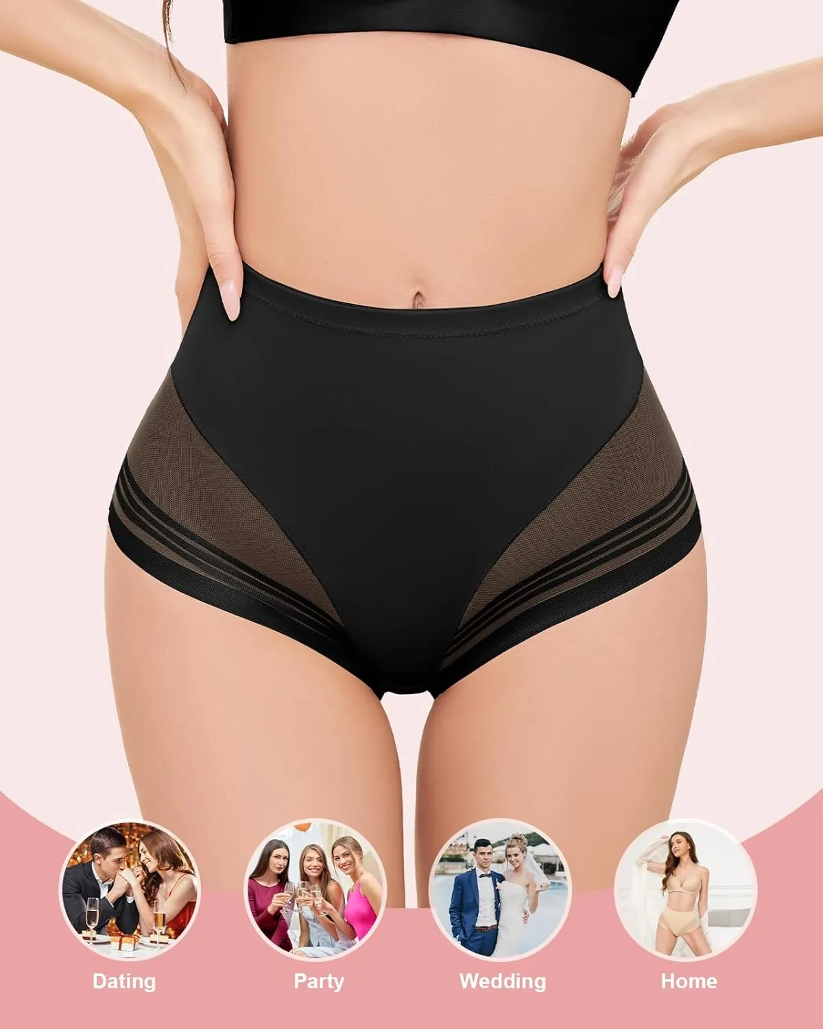 Shapewear Tummy Control Panties - Womens Shaping Underwear Compression Briefs Low Rise Cincher Bodyshaper Girdle Panty