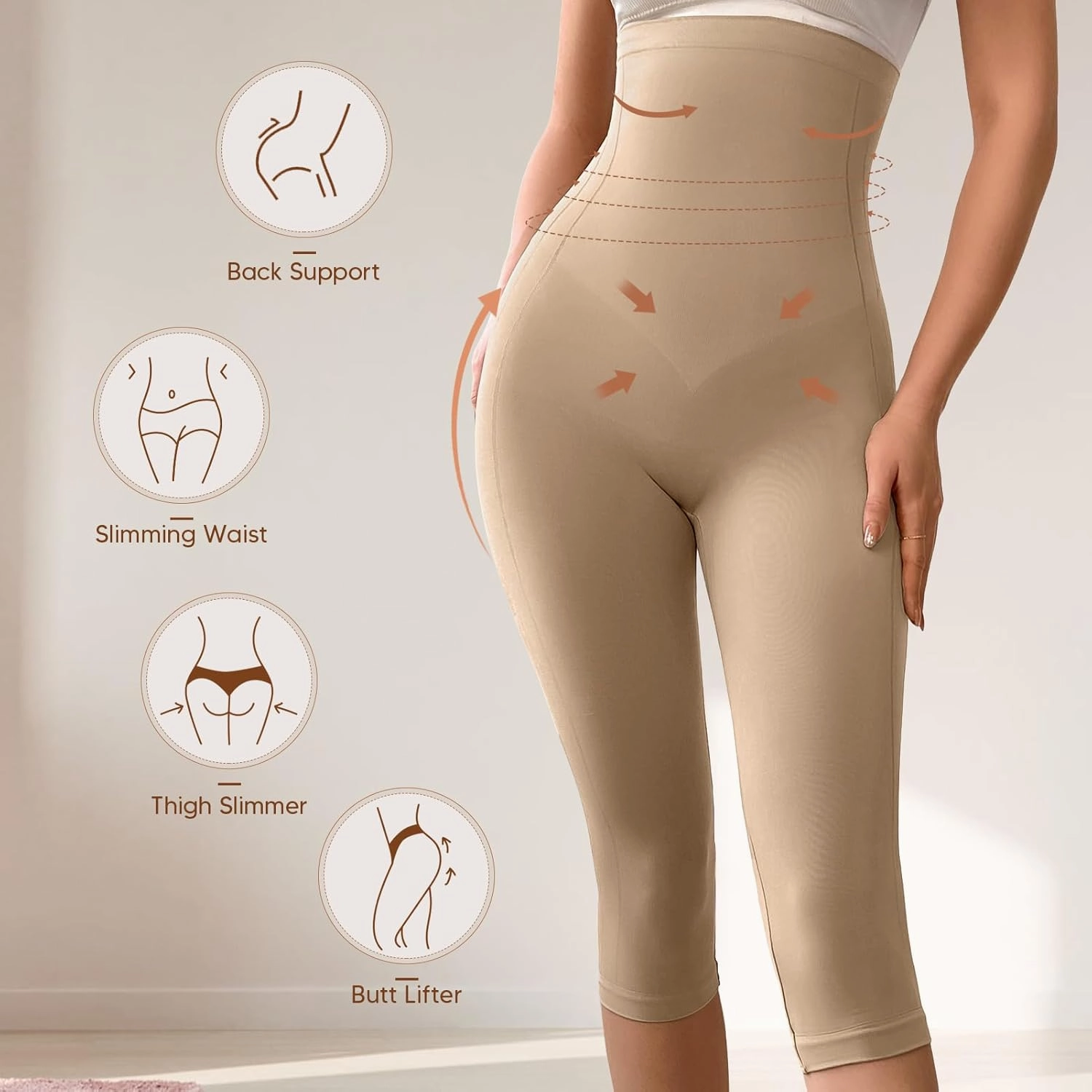 Shapewear Leggings for Women Tummy Control High Waisted Seamless Body Shaper Butt Lift Thigh Slimmer
