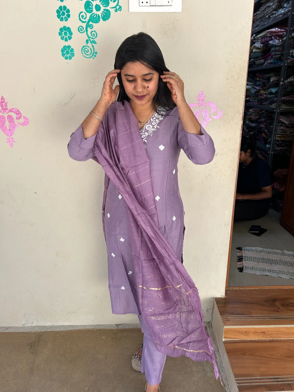shiny dupatta set SSD14
