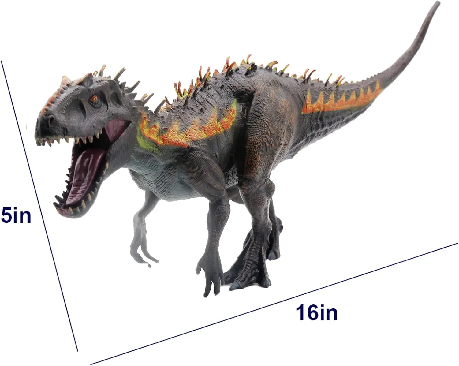 SIENON Large Dinosaur Toy Tyrannosaurs Rex 13.4”, Realistic Jurassic Dinosaur Toy Figure,Plastic Hand-Painted D-Rex Model Educational Dino Action Playset for Kids Party Cake Topper (Fire)