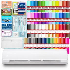 Silhouette Cameo 5 Plus 15in Vinyl Cutter Bundle with Roll Feeder, 64 Premium 651 Vinyl Sheets, Silhouette Design Software, Tools, Guides, Classes, Deisgns, and More