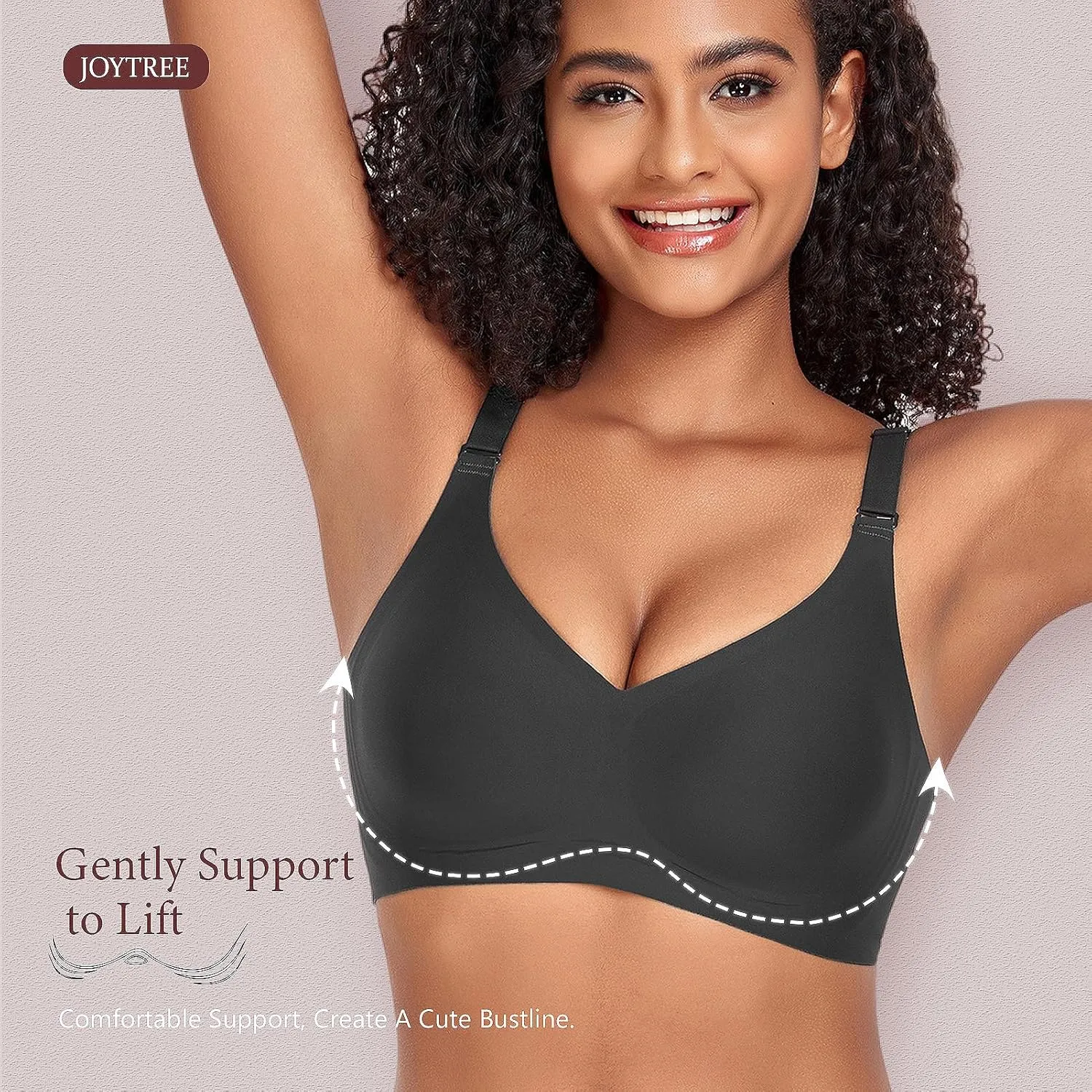 Silky Bras for Women No Underwire V Neck Bralettes for Women Cloud Feel Everyday T Shirt Bra with Extender