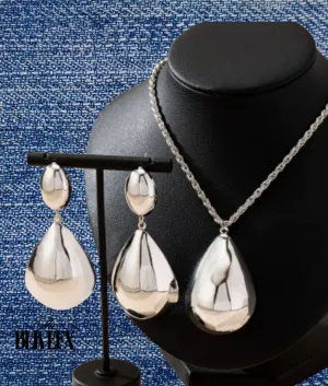 silver dew drop set