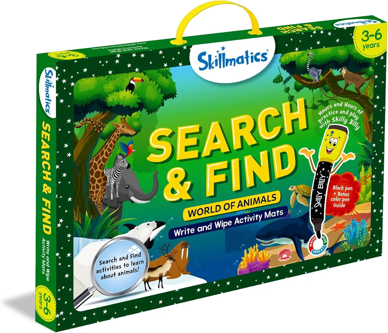 Skillmatics Search and Find Animals Educational Game - Reusable Preschool Learning Activities, Perfect for Toddlers & Kids Who Love Toys, Art & Crafts, Builds Vocabulary, Gifts for Ages 3, 4, 5, 6