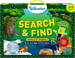 Skillmatics Search and Find Animals Educational Game - Reusable Preschool Learning Activities, Perfect for Toddlers & Kids Who Love Toys, Art & Crafts, Builds Vocabulary, Gifts for Ages 3, 4, 5, 6