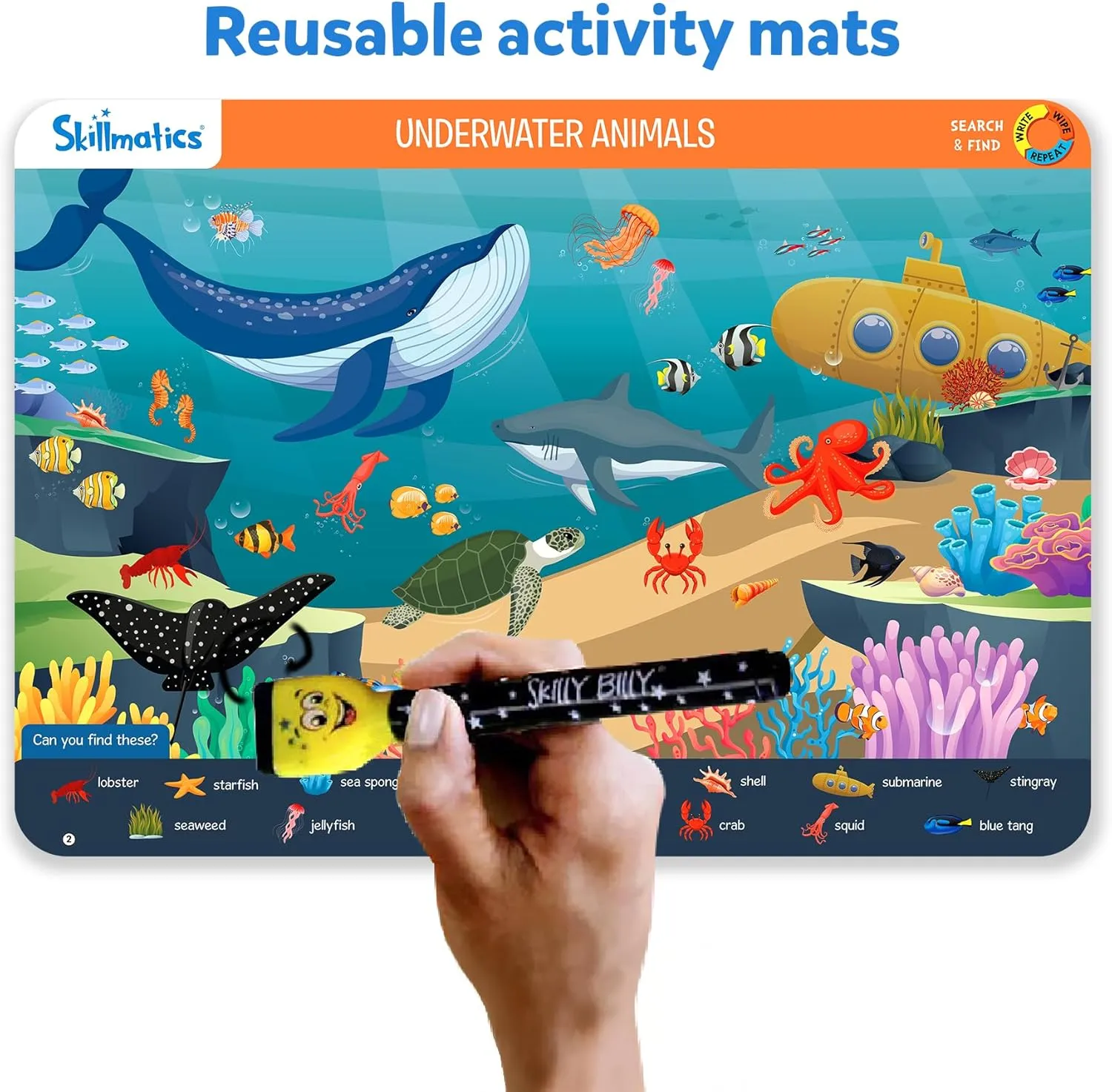 Skillmatics Search and Find Animals Educational Game - Reusable Preschool Learning Activities, Perfect for Toddlers & Kids Who Love Toys, Art & Crafts, Builds Vocabulary, Gifts for Ages 3, 4, 5, 6