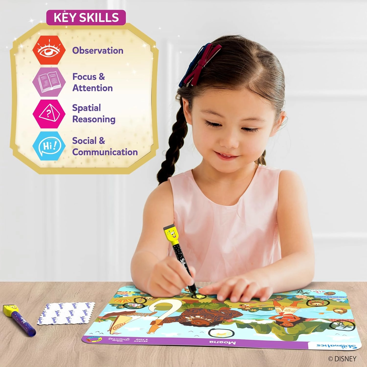 Skillmatics Search and Find Disney Princess Educational Game - Reusable Preschool Learning Activities, Perfect for Toddlers & Kids Who Love Toys, Art & Crafts, Gifts for Boys & Girls Ages 3, 4, 5, 6
