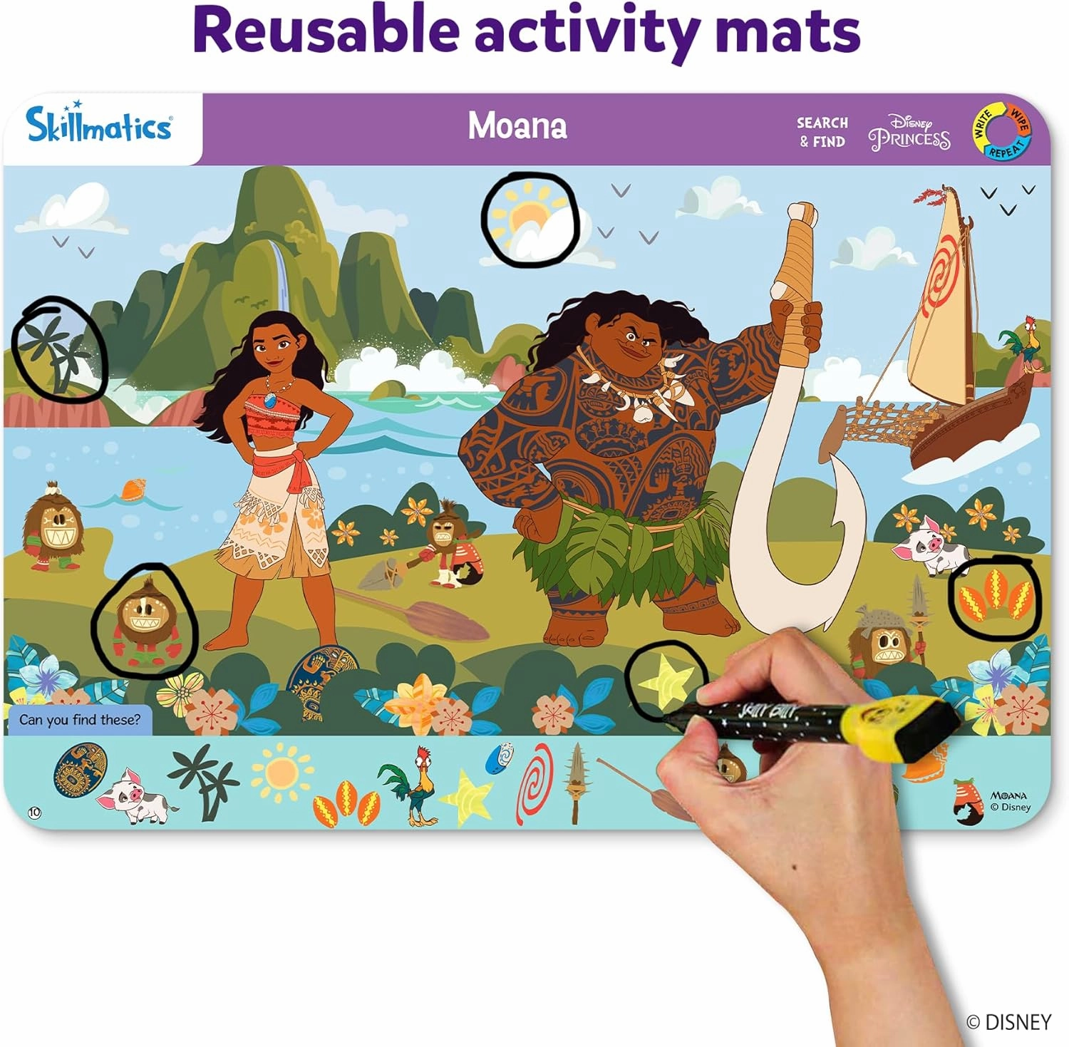 Skillmatics Search and Find Disney Princess Educational Game - Reusable Preschool Learning Activities, Perfect for Toddlers & Kids Who Love Toys, Art & Crafts, Gifts for Boys & Girls Ages 3, 4, 5, 6