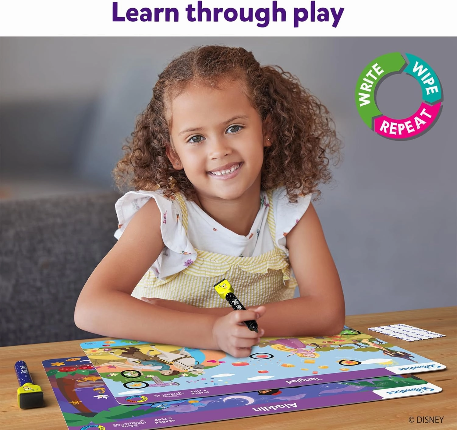 Skillmatics Search and Find Disney Princess Educational Game - Reusable Preschool Learning Activities, Perfect for Toddlers & Kids Who Love Toys, Art & Crafts, Gifts for Boys & Girls Ages 3, 4, 5, 6