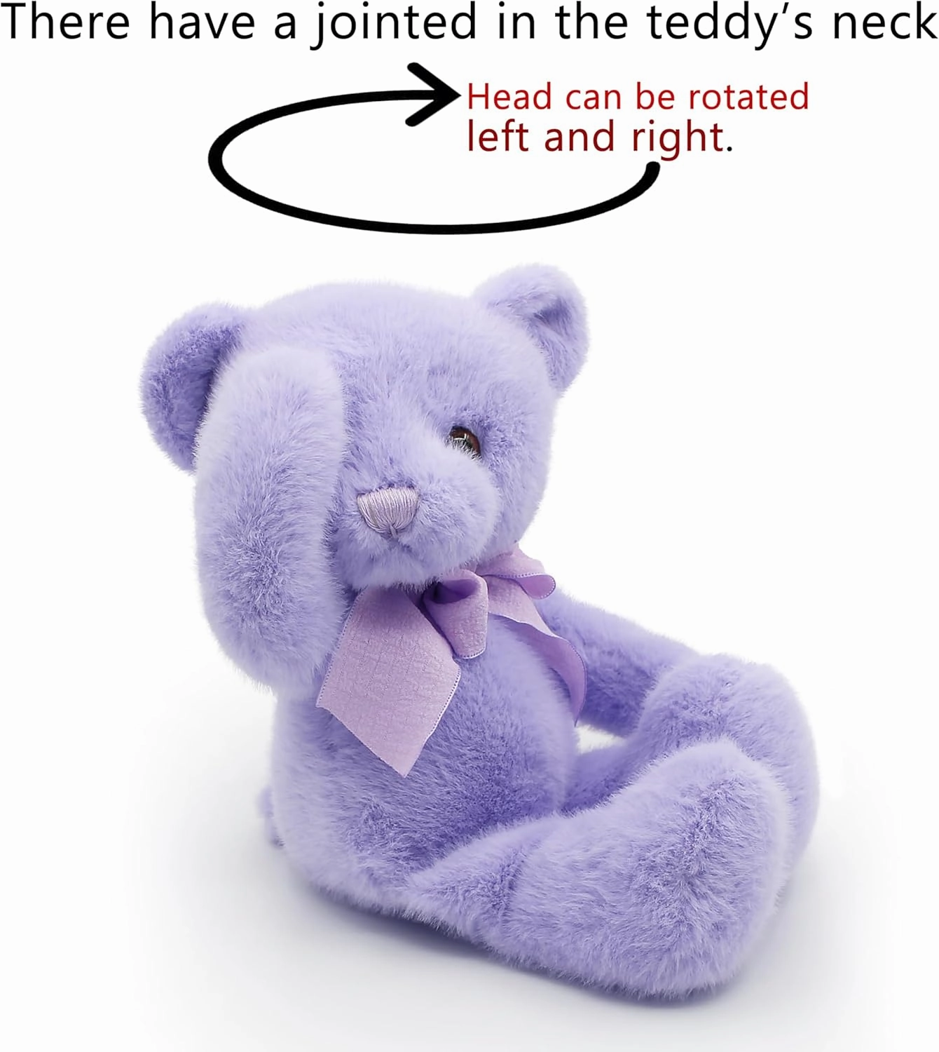 Small Magnet Teddy Bear Stuffed Animal Cute Plush Toy for Girl 12" (Purple)