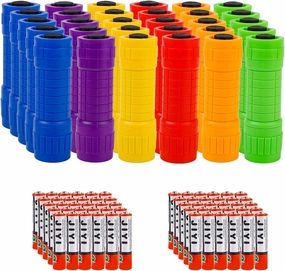 Small Mini Flashlights Pack of 30,Assorted Colors,New Type Cob Light,With Battery