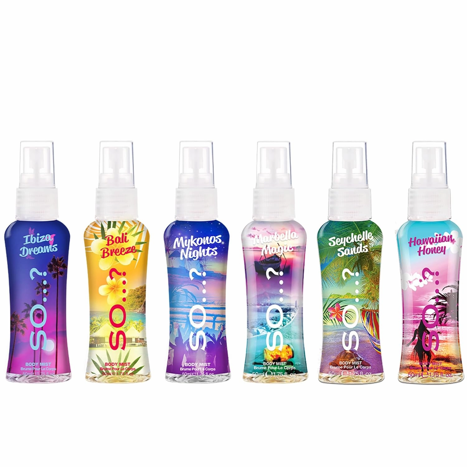 So...?…?… Escapes Body Mist Gift Set - Perfumes for Women - Everyday Body Spray for Women - Vegan, Cruelty-Free - Fragrance Gifts for Women - 6 pcs (Pack of 3)