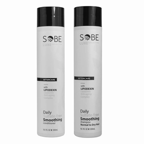 SOBE LUXE Smoothing Shampoo & Conditioner Bundle, 10 Oz Each - Sulfate-Free, Moisturizes, Protects Color & Repairs Hair with Keratin, Panthenol, Collagen & Vitamin E