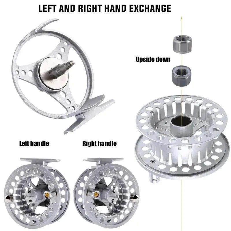 Sougayilang 5/6 Fly Fishing Reel - Lightweight Aluminum Fishing Wheel with 11kg Max Drag for Lake and River Fishing