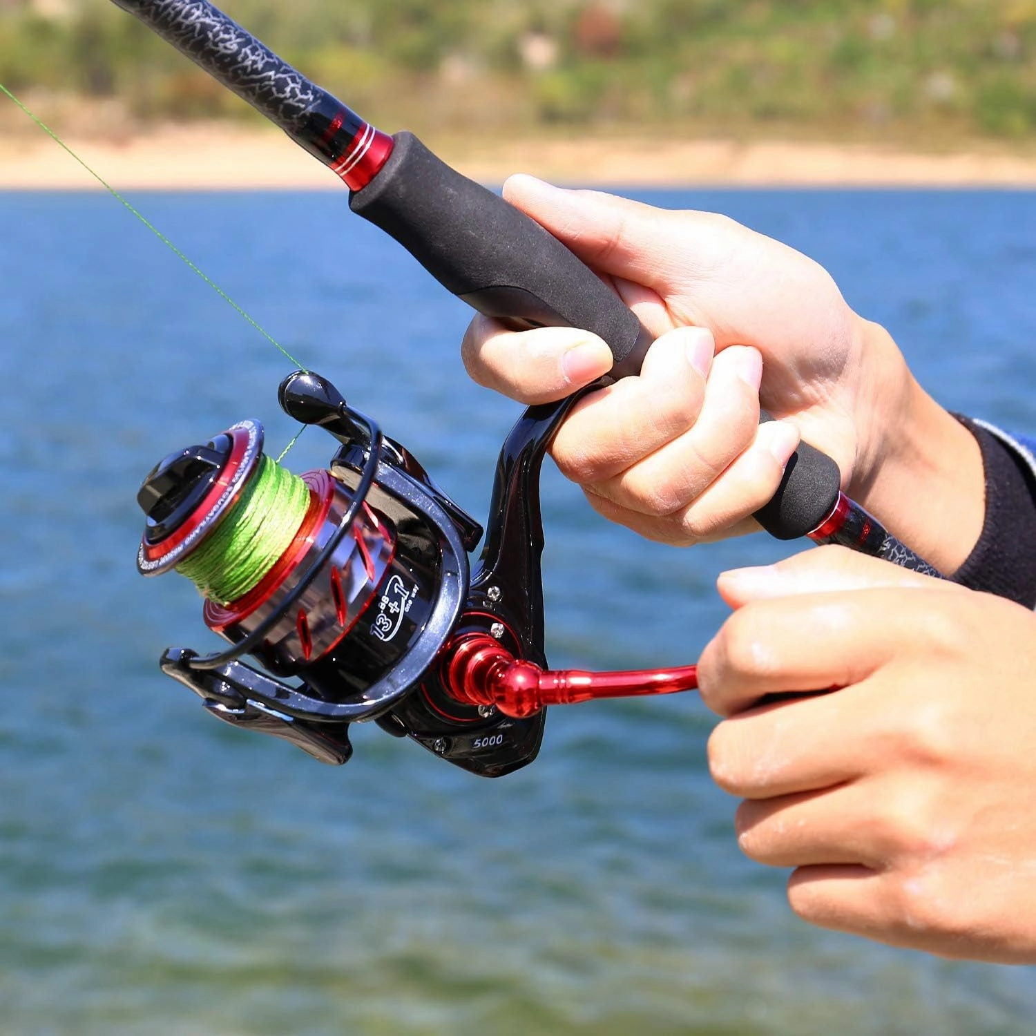 Sougayilang Fishing Reel Ultra Smooth Powerful,13 1BB Spinning Reel,Lightweight Graphite Frame, CNC Aluminum Spool for Freshwater