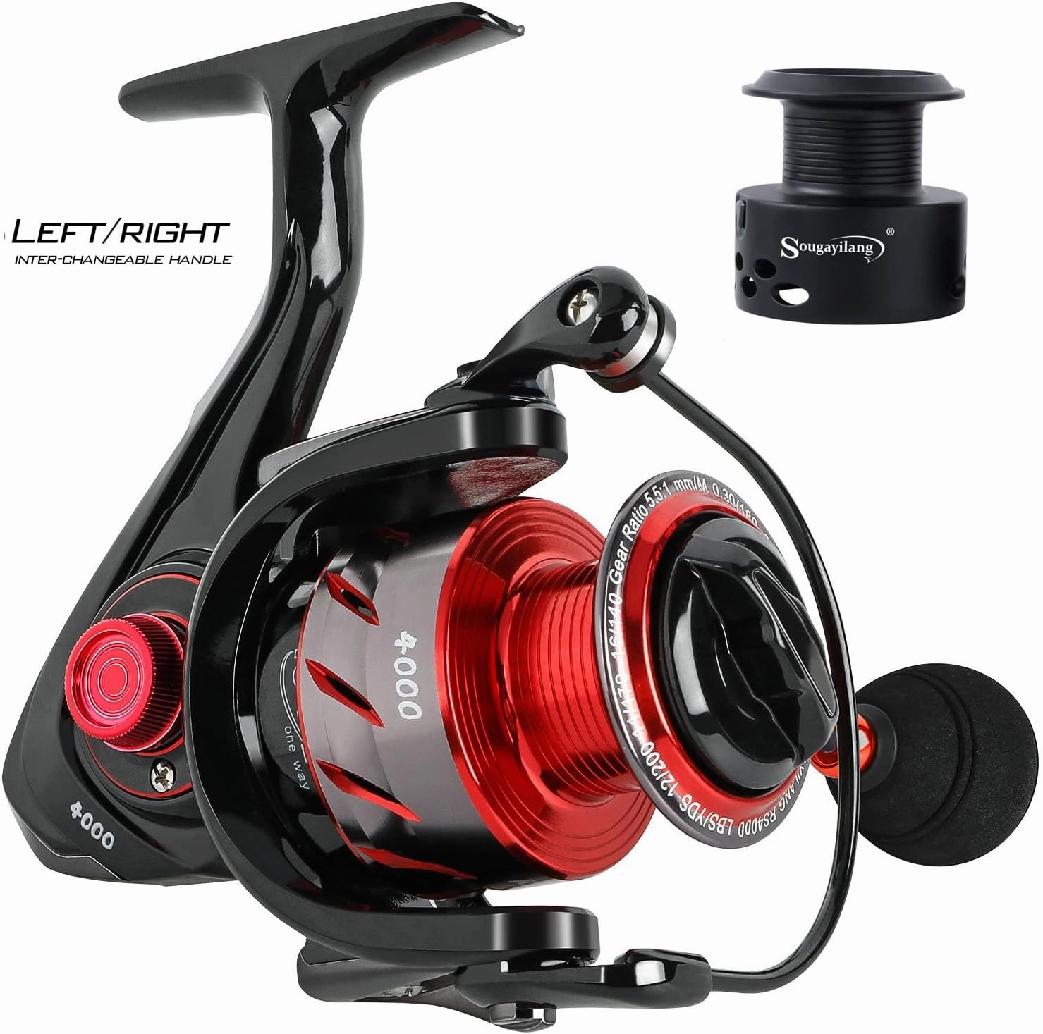 Sougayilang Fishing Reel Ultra Smooth Powerful,13 1BB Spinning Reel,Lightweight Graphite Frame, CNC Aluminum Spool for Freshwater