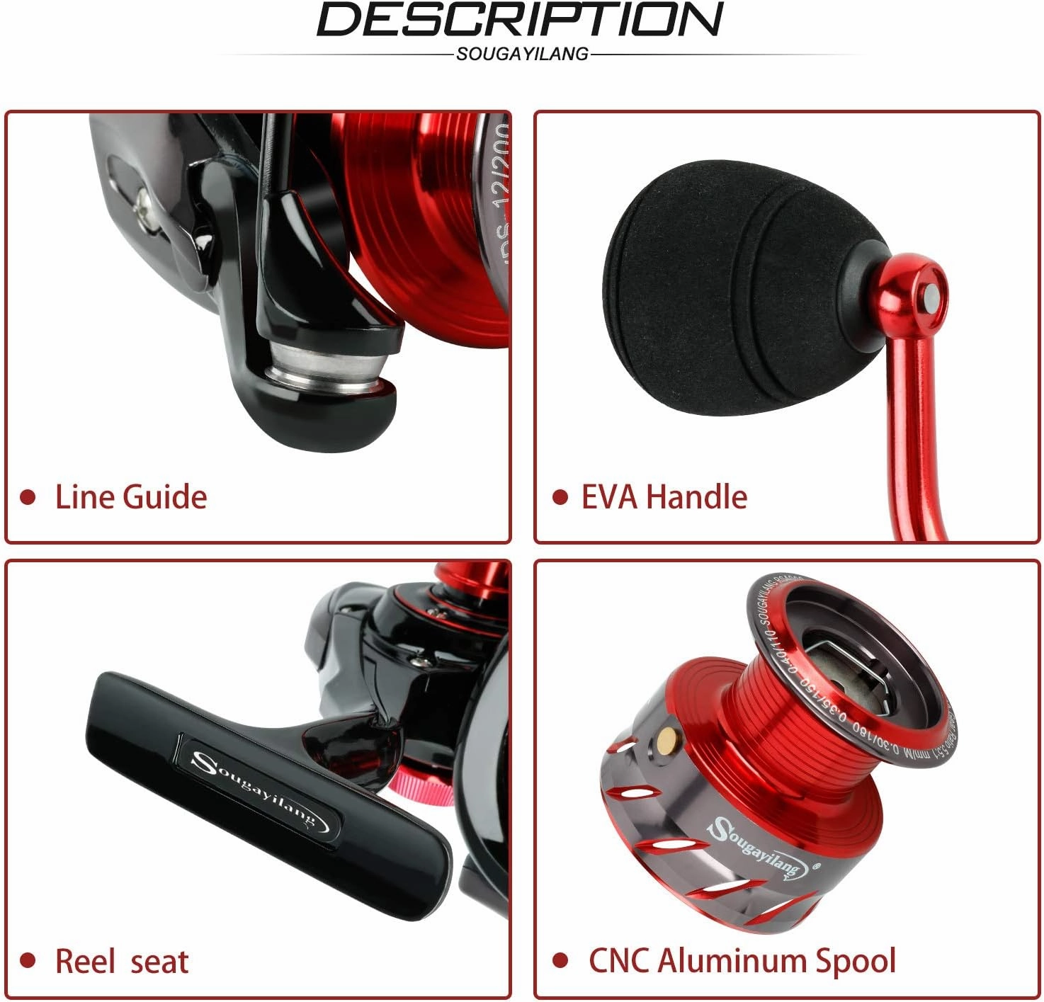 Sougayilang Fishing Reel Ultra Smooth Powerful,13 1BB Spinning Reel,Lightweight Graphite Frame, CNC Aluminum Spool for Freshwater