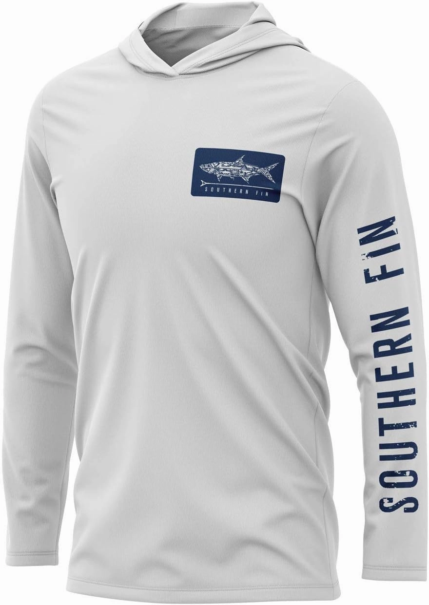 Southern Fin Apparel Performance Fishing Hoodie Shirt for Men Women UPF UV 50  Lightweight With Hood