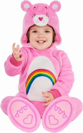 Spirit Halloween Care Bears Baby Cheer Bear Costume | Officially Licensed | Jumpsuit with attached Hood