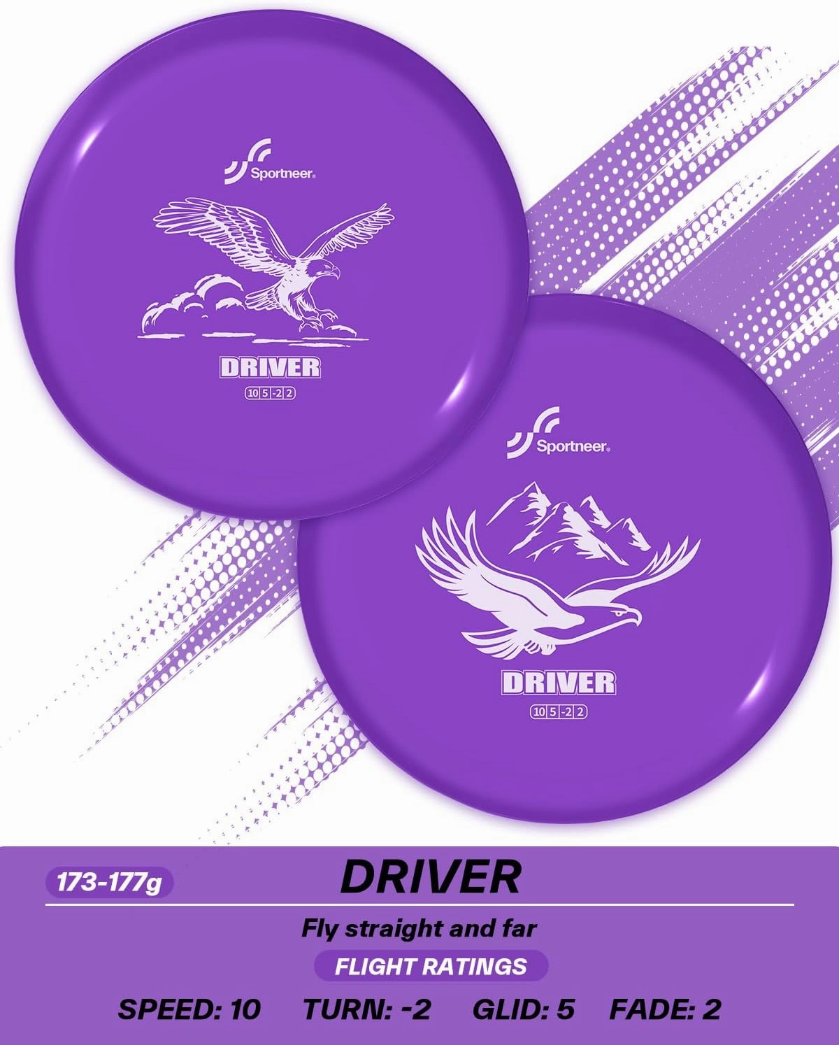 Sportneer Disc Golf Set - Disc Golf Starter Set 6 Pack with Putter, Mid-Range, Driver, Mini Disc Marker Include Portable Bag for Beginner Backyard Outdoor Game