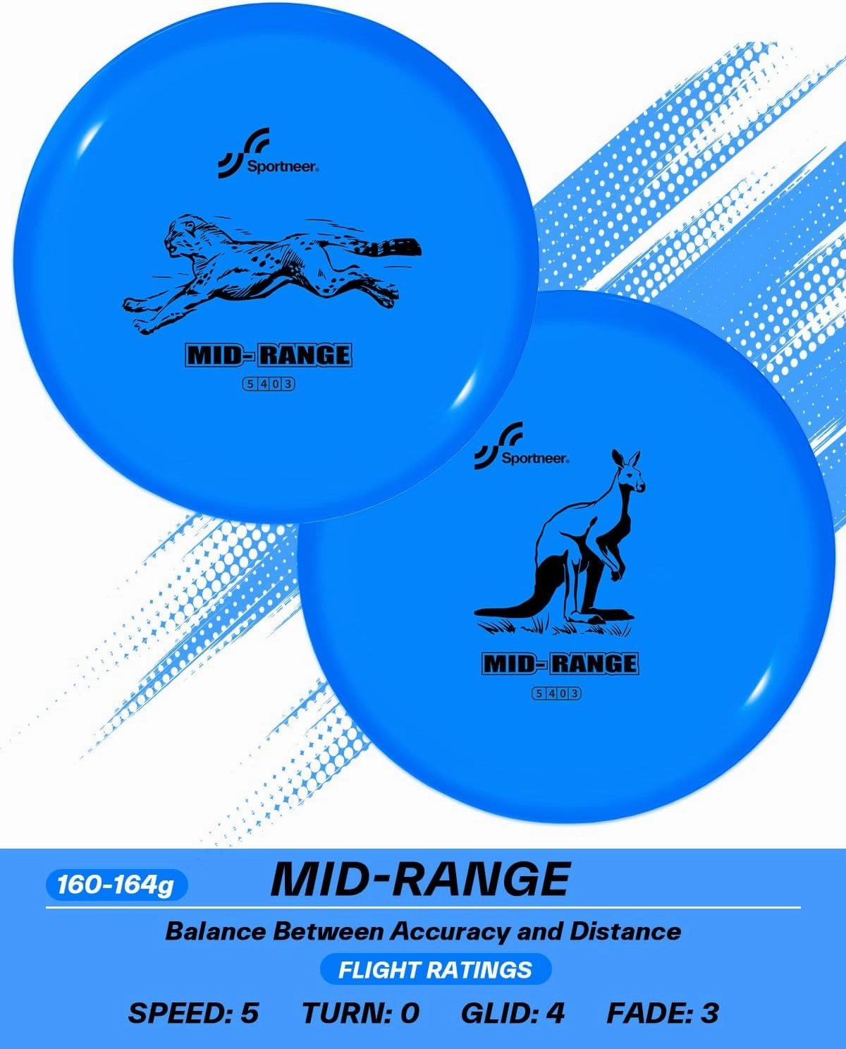Sportneer Disc Golf Set - Disc Golf Starter Set 6 Pack with Putter, Mid-Range, Driver, Mini Disc Marker Include Portable Bag for Beginner Backyard Outdoor Game