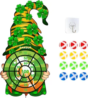 St Patricks Day Kids Dart Board Game Set, Irish Party Board Games with 12 Stick Balls, St Paddys Day Outdoor Games for Kids Ages 4-8, Saint Patricks Day Party Games Yard Toys