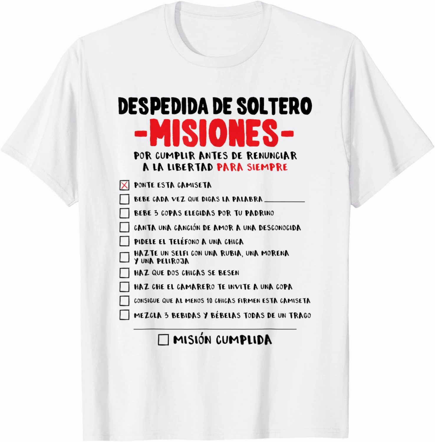Stag Night Fun Game in Spanish T-Shirt