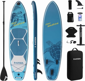 Stand-Up Paddle Boards, 11 ft Inflatable Paddle Board with SUP Accessories, Non-Slip EVA Deck, 3 Main Fin, Turtle Pattern, 32 in Extra Wide Stable All-Around Paddleboard for Youth & Adults