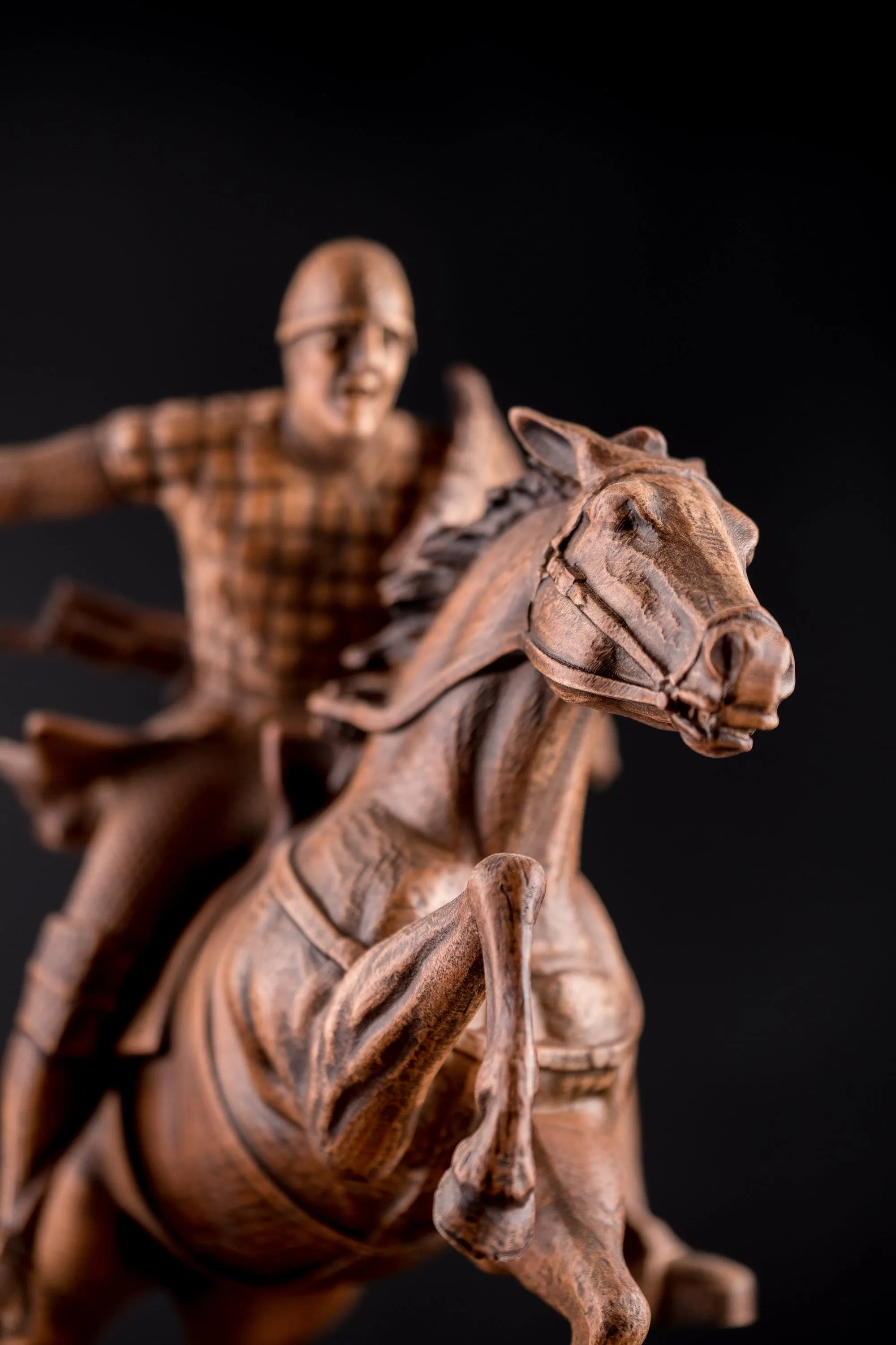 Statuette Knight with Sword on Galloping Horse