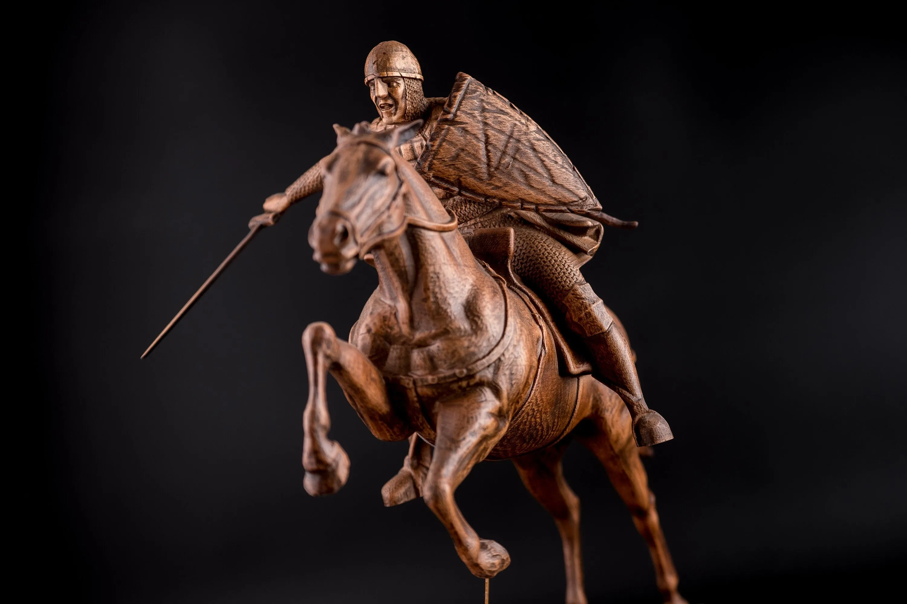 Statuette Knight with Sword on Galloping Horse