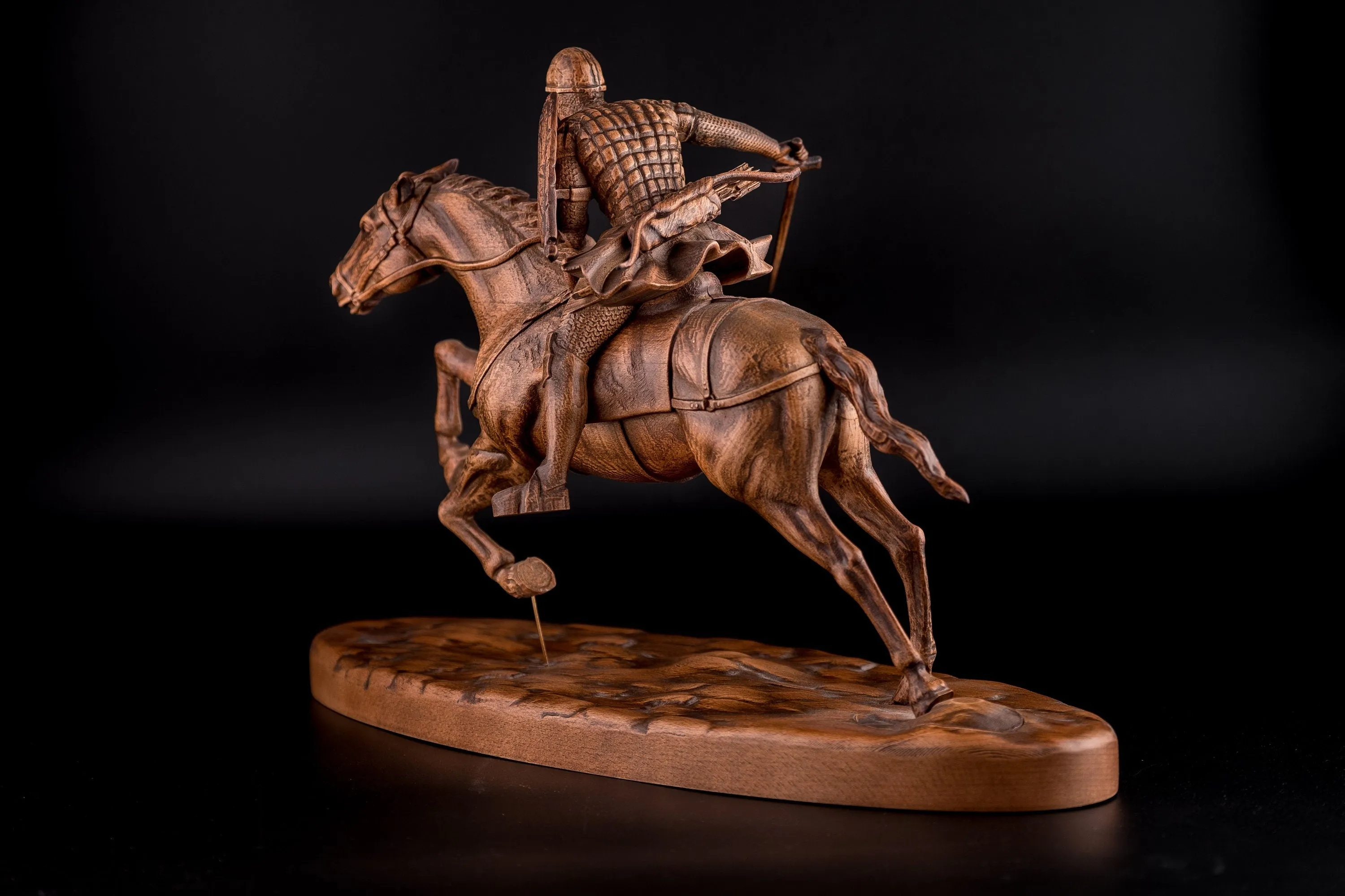 Statuette Knight with Sword on Galloping Horse