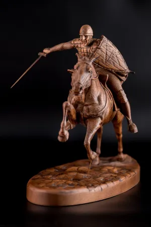Statuette Knight with Sword on Galloping Horse