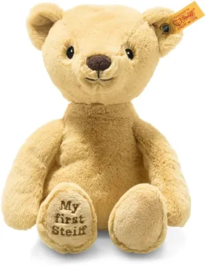 Steiff Soft Cuddly Friends My First Teddy Bear 10", Premium Stuffed Animal, Golden Blond