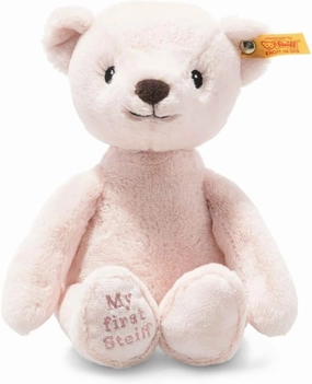 Steiff Soft Cuddly Friends My First Teddy Bear 10", Premium Stuffed Animal, Pink