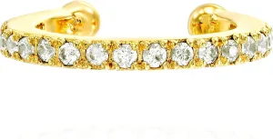 Sterling Silver & Gold Plated Earcuff with Cubic Zirconia Earrings, Mix and Match Studs, Hypoallergenic, Cuff Wrap, Conch Earrings, Fake Piercing CZ Ear Cuff, No Piercing, Jewelry For Women