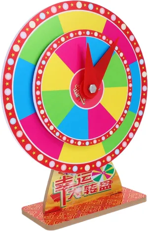 STOBAZA Rotatable Prize Wheel Tabletop Game Base for Parties Raffles Family Gatherings Fun Game Prop for Events Easy to Store Carry