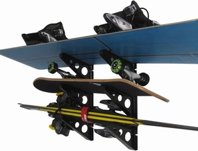StoreYourBoard ABS Plastic Ski and Snowboard Storage Rack, Black, 20 in