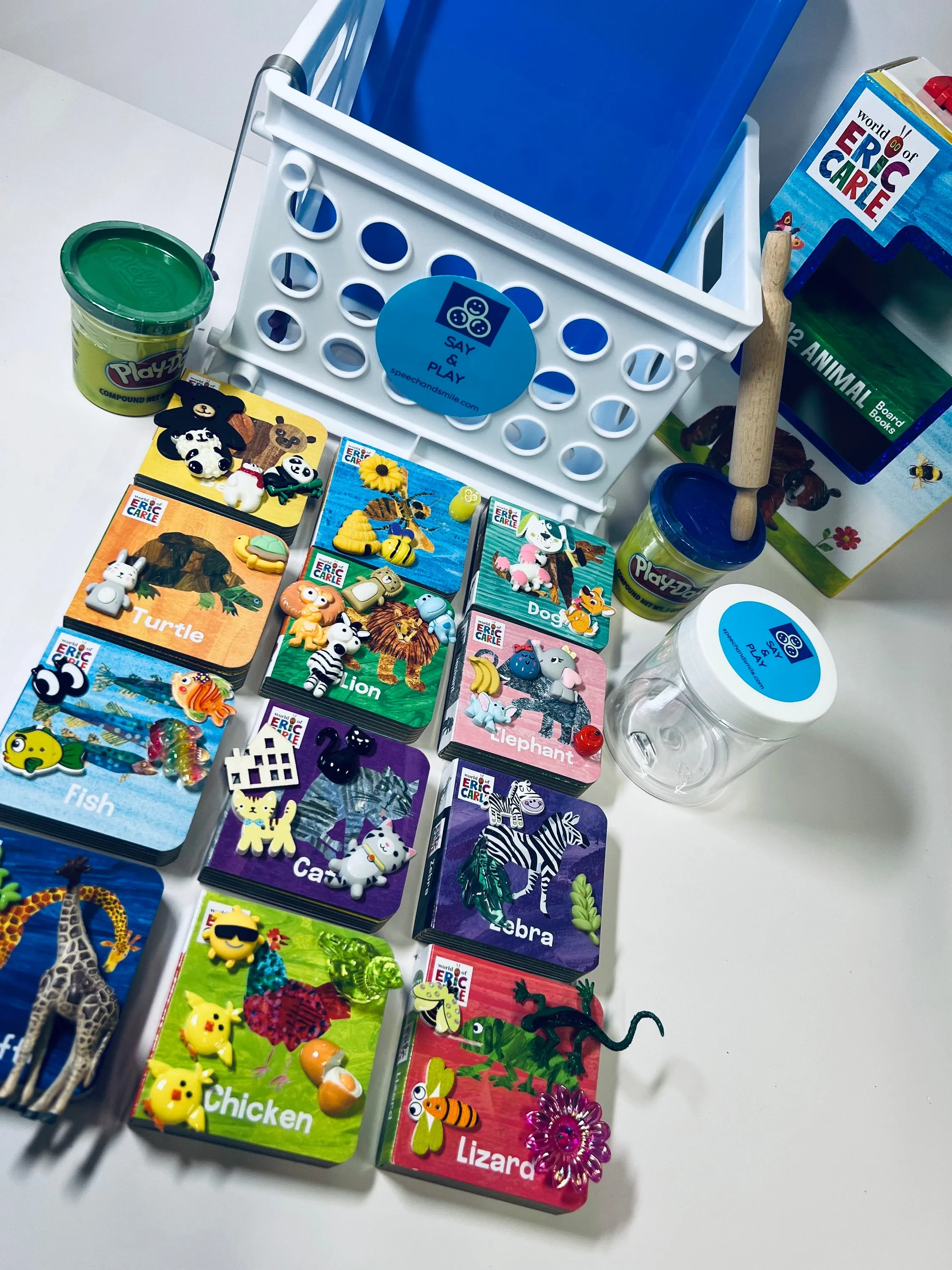 Story Kit with Books and Objects-Eric Carle Books-Story Kit-Book Gift Set-Story Set-Speech Therapy Mini Objects-Say and Play