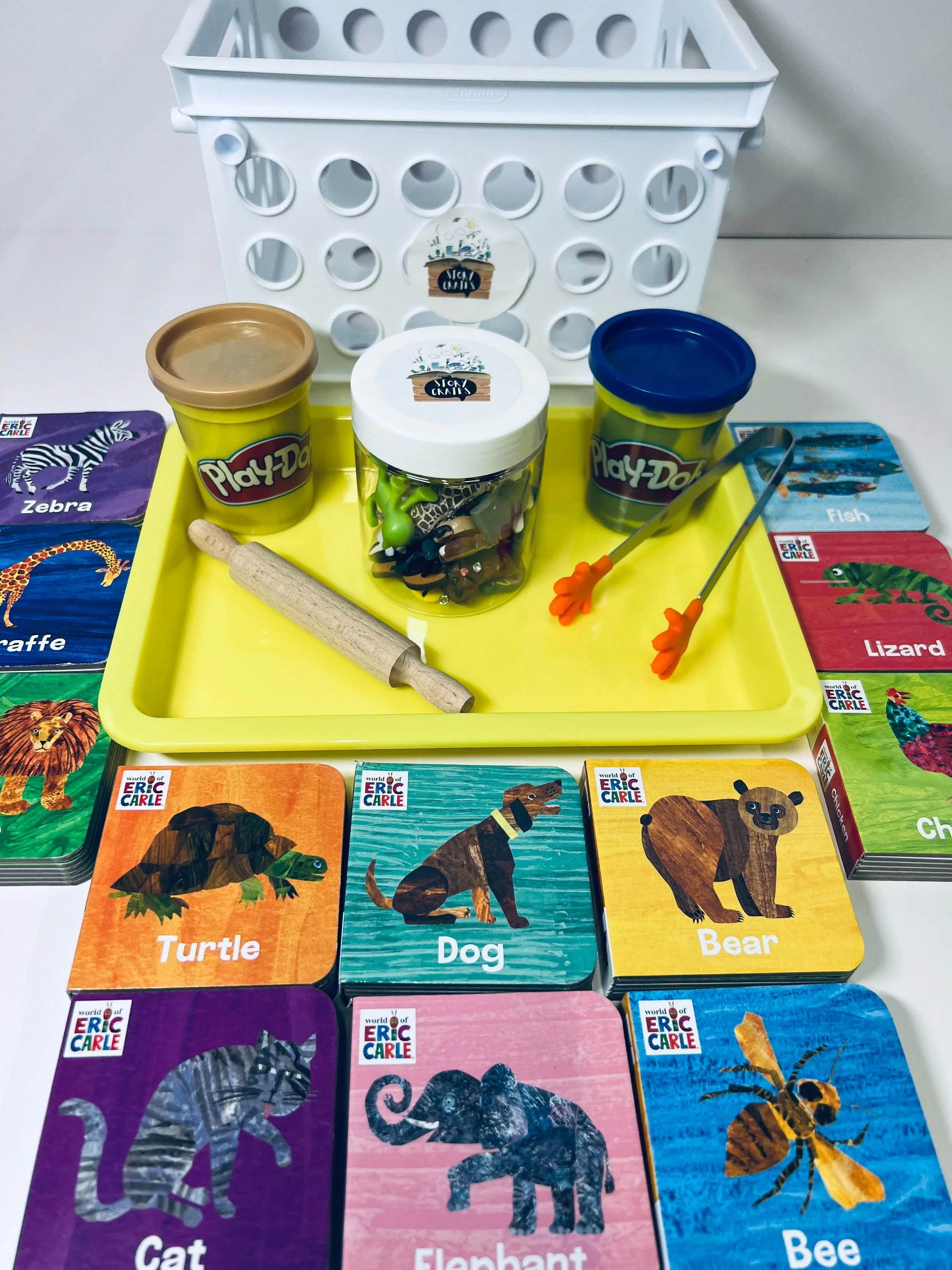 Story Kit with Books and Objects-Eric Carle Books-Story Kit-Book Gift Set-Story Set-Speech Therapy Mini Objects-Say and Play